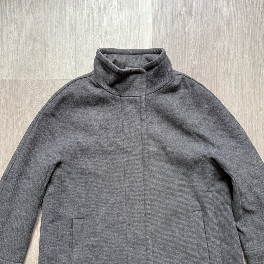 London Fog Charcoal Pea Trench Coat Size M Wool Blend Winter Cozy Warm - Picture 11 of 14